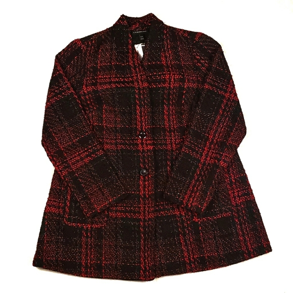 NWT Lane Bryant Black & Red Plaid Jacket - Picture 2 of 7